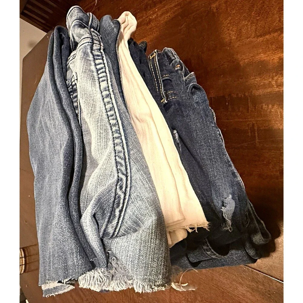 Crafting/Repair Denim—3pairs Levi’s 511, 2 small shorts, 3sets cutoff legs
